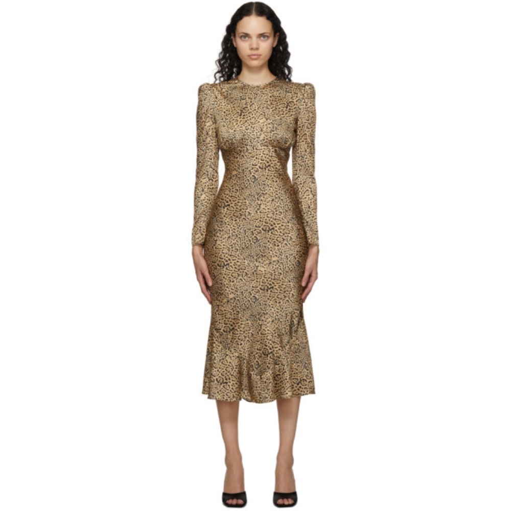 Wandering Beige Leopard Mermaid Dress